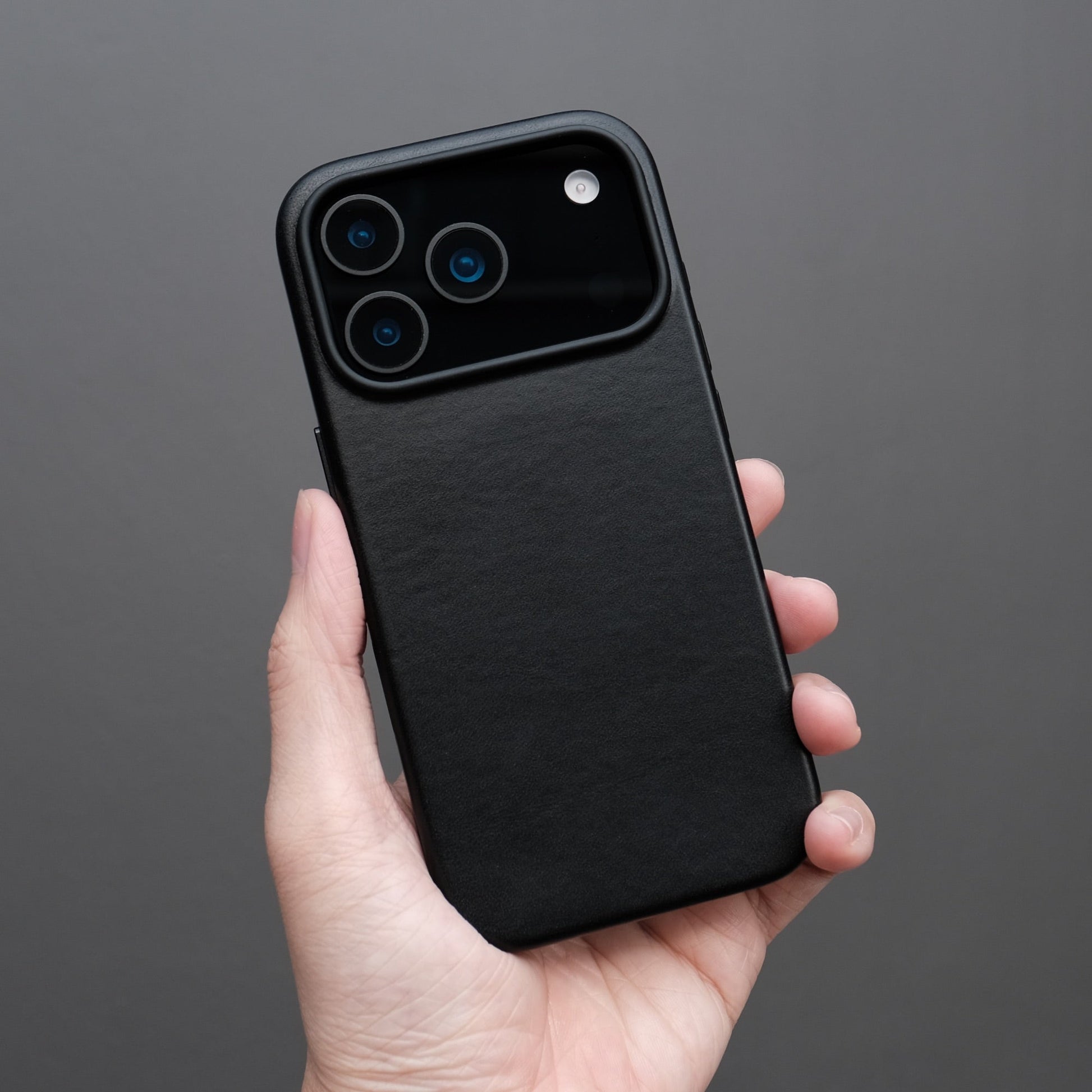 Bare Skin Case for iPhone 17 Pro - Leather Case with Camera Control for iPhone 17 Pro - Black